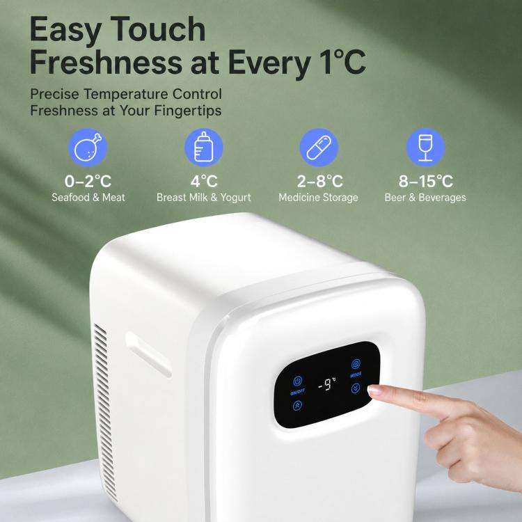 Kaijixiong Dual Core 20L Mini Digital Display Car Fridge Portable Silent Refrigerator For Car & H...