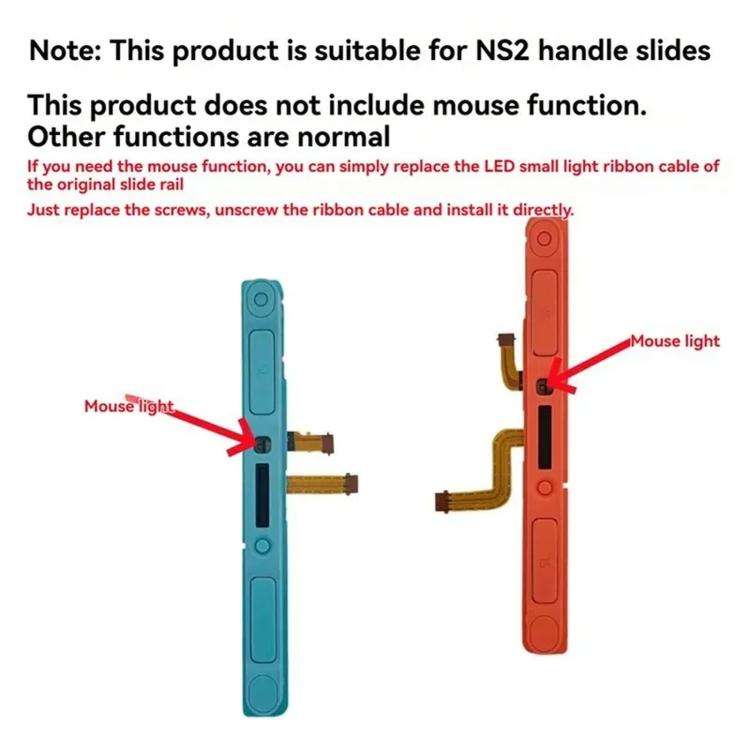 For Nintendo Switch 2 Joy-Con Controller Metal Slider Rail Replacement with Flex Cable, Left Side...