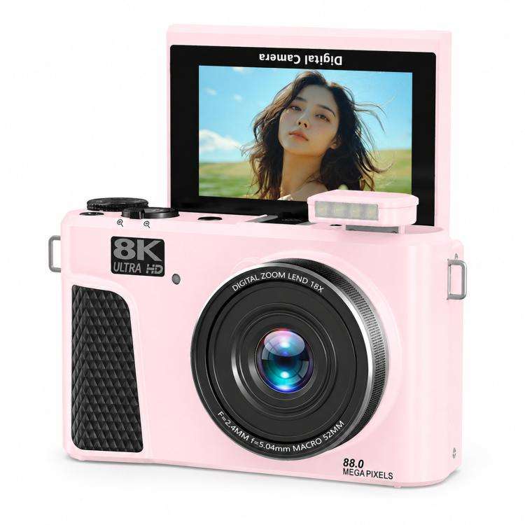 8K Digital Camera With 3.0 Inch IPS Screen 18X Zoom Auto Focus WiFi Micro Camera, White No Memory...