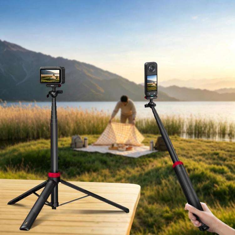 For Insta360 Ace Pro 2 / X5 BRDRC 1.6m Ball Head Quick-Release Tripod Selfie Extension Pole