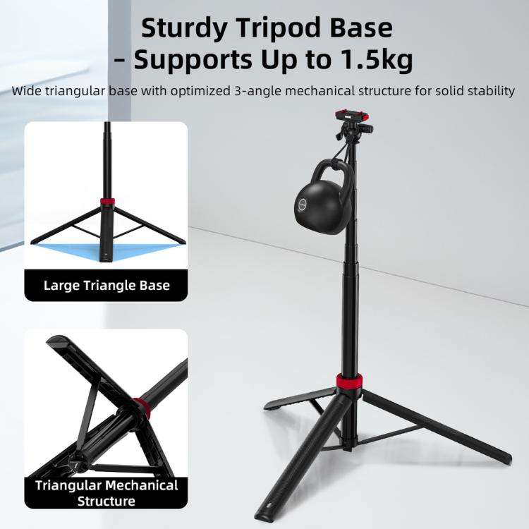 For Insta360 Ace Pro 2 / X5 BRDRC 1.6m Ball Head Quick-Release Tripod Selfie Extension Pole