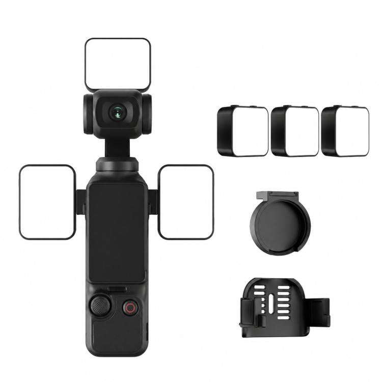 For DJI Osmo Pocket 3 Magnetic Fill Light Dimmable LED Vlog Video Light, Three Lamp, Dual Lamp, S...