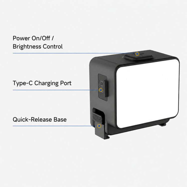 For DJI Osmo Action 5 Pro / 4 / 3 Magnetic Fill Light Portable Photography Lamp, ML-M02