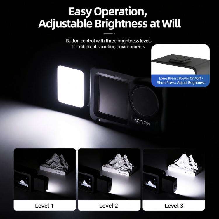 For DJI Osmo Action 5 Pro / 4 / 3 Magnetic Fill Light Portable Photography Lamp, ML-M02