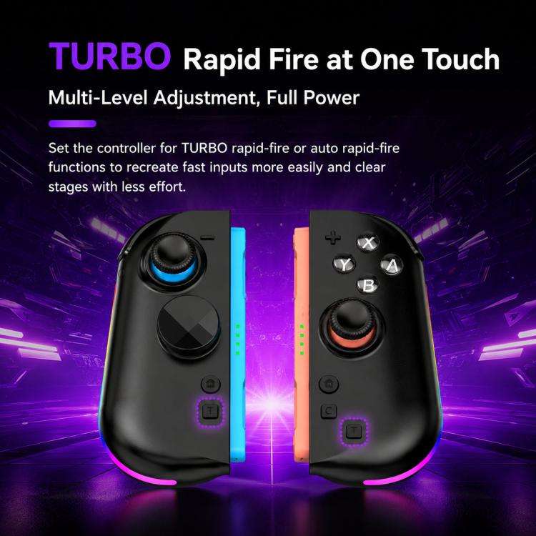 For Nintendo Switch 2 Left + Right Magnetic Controllers 9-Axis RGB Motion-Sensing Hall-Effect Joy...