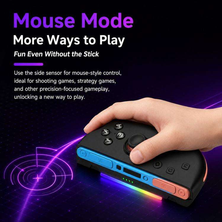 For Nintendo Switch 2 Left + Right Magnetic Controllers 9-Axis RGB Motion-Sensing Hall-Effect Joy...