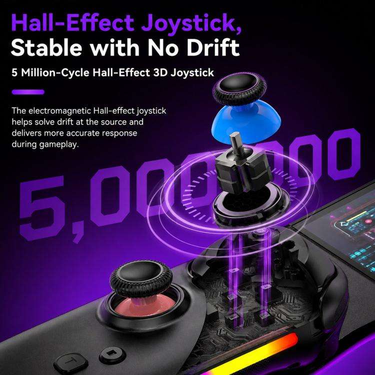 For Nintendo Switch 2 Left + Right Magnetic Controllers 9-Axis RGB Motion-Sensing Hall-Effect Joy...
