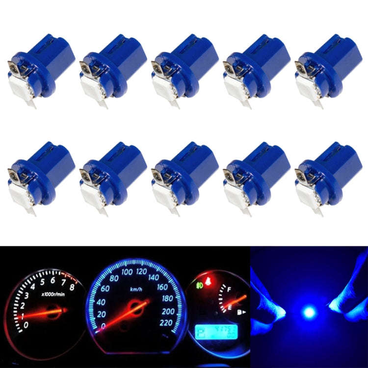 10 PCS T8.5 5050 Led 1 SMD Car Gauge Dash Bulb Dashboard Instrument Light Wedge Interior Lamp, Bl...