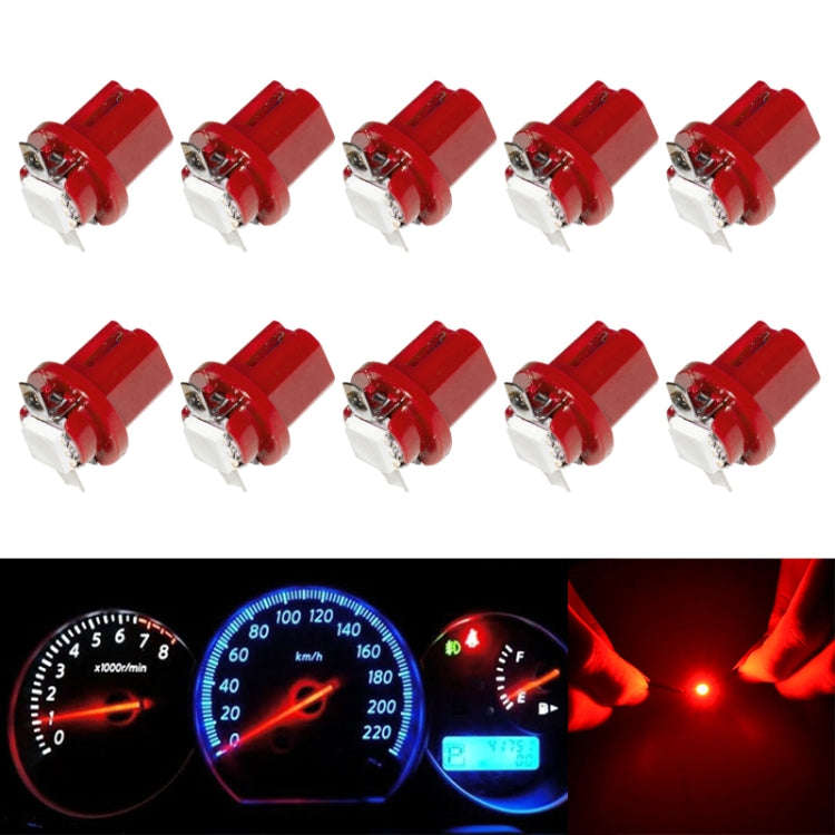 10 PCS T8.5 5050 Led 1 SMD Car Gauge Dash Bulb Dashboard Instrument Light Wedge Interior Lamp, Bl...