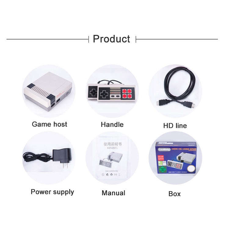 Retro Classic TV Mini HDMI HD Video Game Console, Built-in 600 Games, EU Plug, 600 Games(US Plug)...