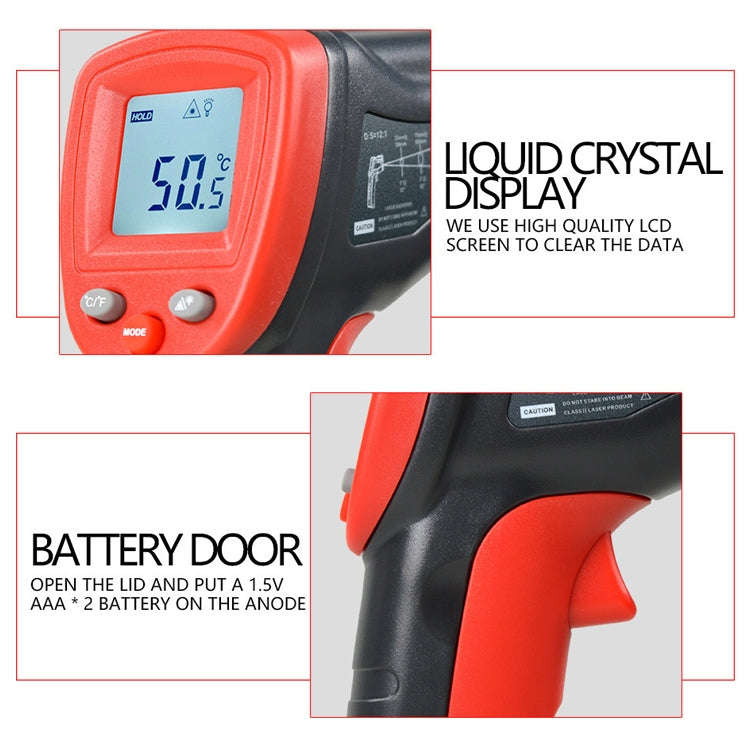 Wintact WT320 -50 Degree C~380 Degree C Handheld Portable Outdoor Non-contact Digital Infrared Th...