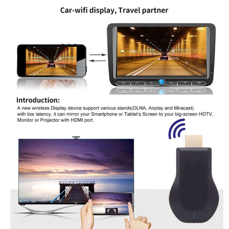 M4 Plus Wireless WiFi Display Dongle Receiver Airplay Miracast DLNA 1080P HDMI TV Stick for iPhon...