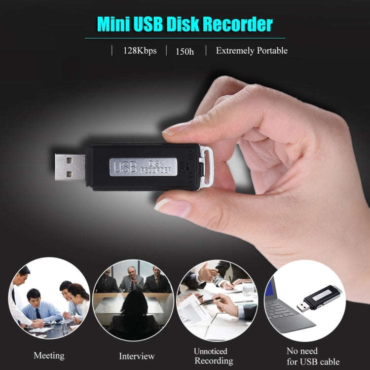 SK868 8GB Rechargeable Portable U-Disk Voice Recorder, 8GB