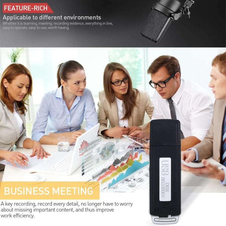 SK868 8GB Rechargeable Portable U-Disk Voice Recorder, 8GB
