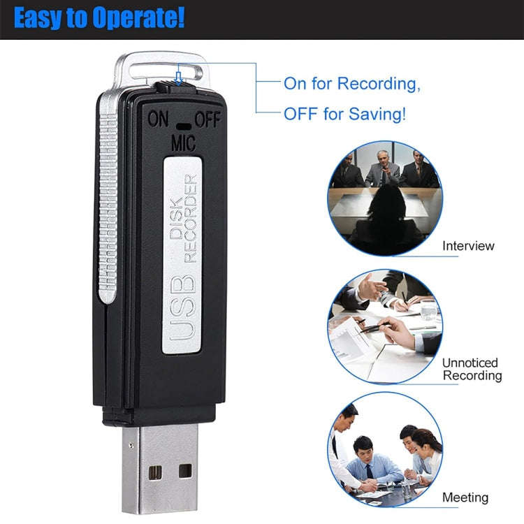 SK868 32GB Rechargeable Portable U-Disk Voice Recorder, 32GB
