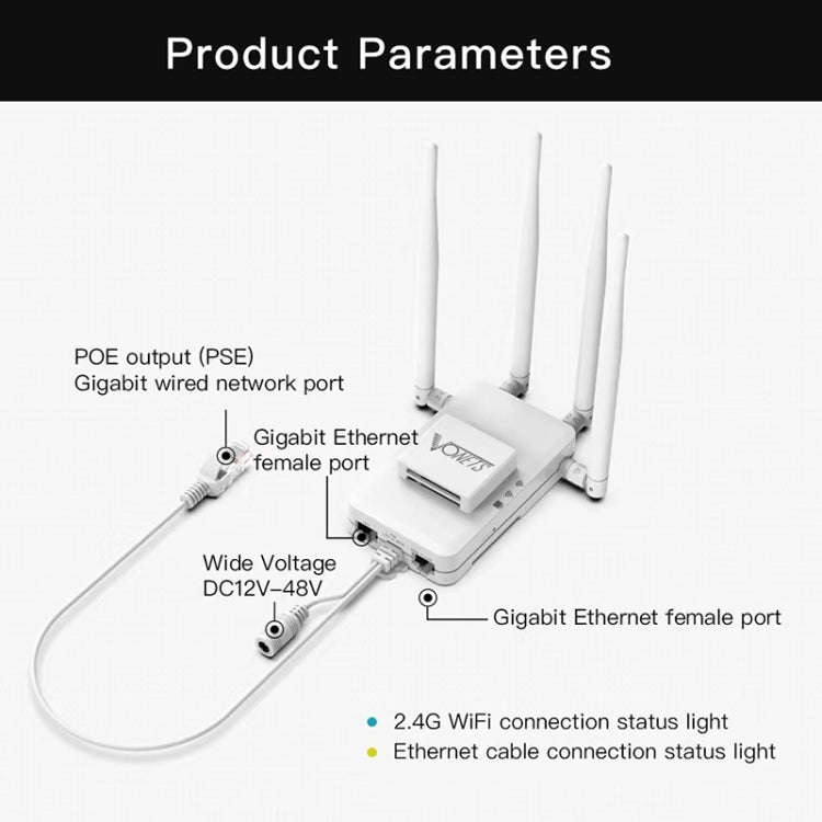 VONETS VAR600-H 600Mbps Wireless Bridge WiFi Repeater, With DC Adapter Set, With DC Adapter Set