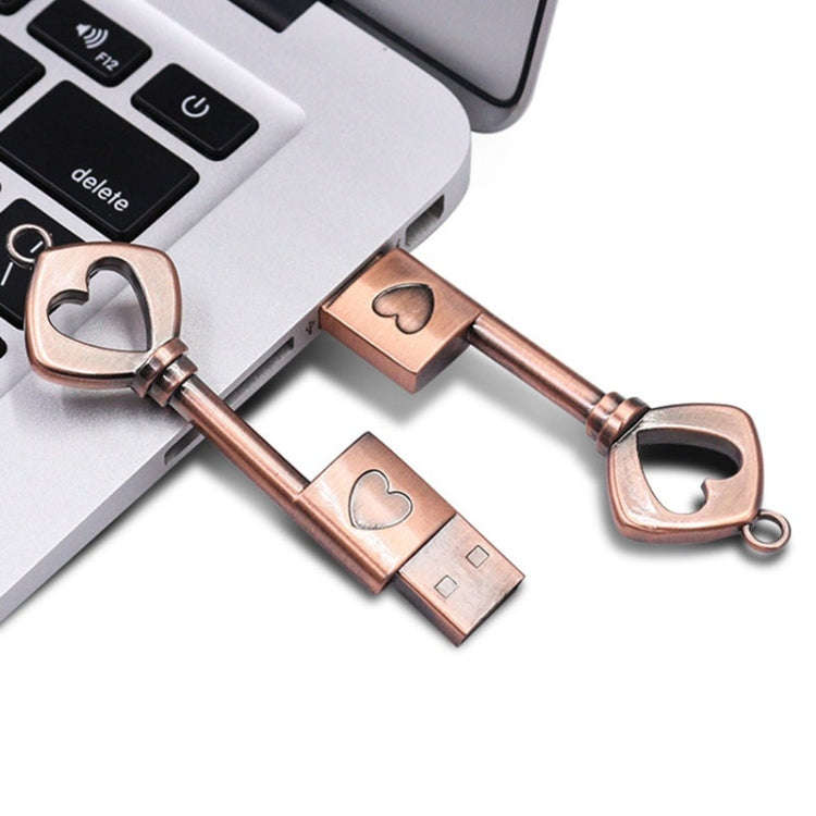 MicroDrive 4GB USB 2.0 Copper Love Key U Disk, 4GB