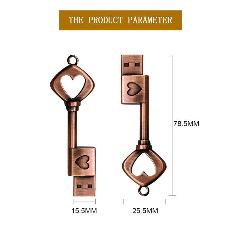 MicroDrive 4GB USB 2.0 Copper Love Key U Disk, 4GB