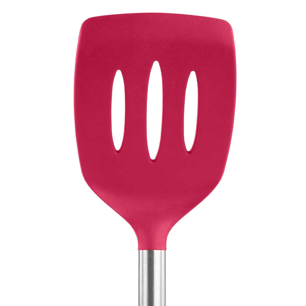 Tovolo Silicone Slotted Turner with Stainless Steel Handle
