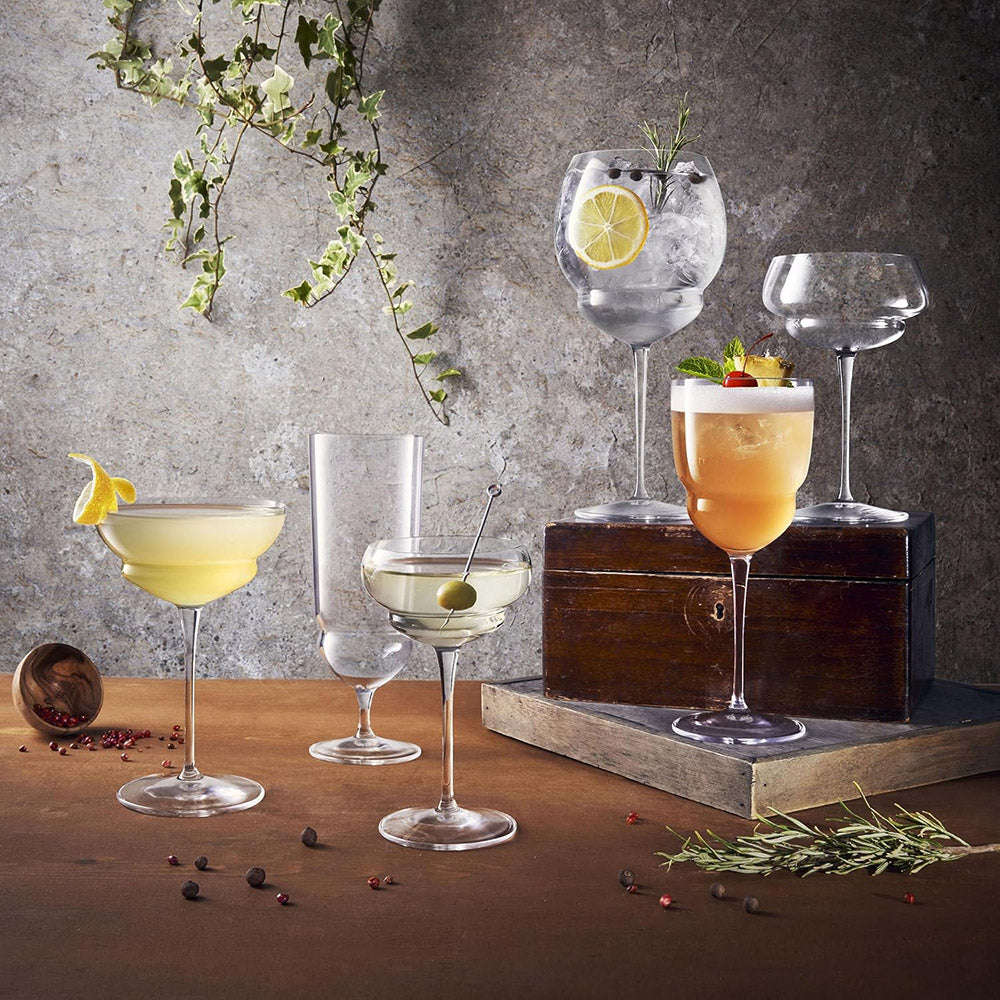 Luigi Bormioli Backdoor 20's Nick & Nora Cocktail Glasses, Set of 4