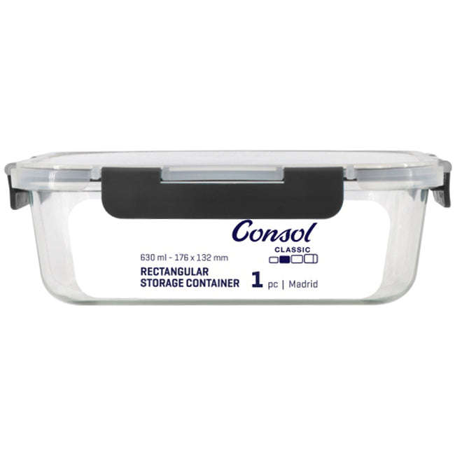 Consol Madrid Rectangular Glass Storage Container