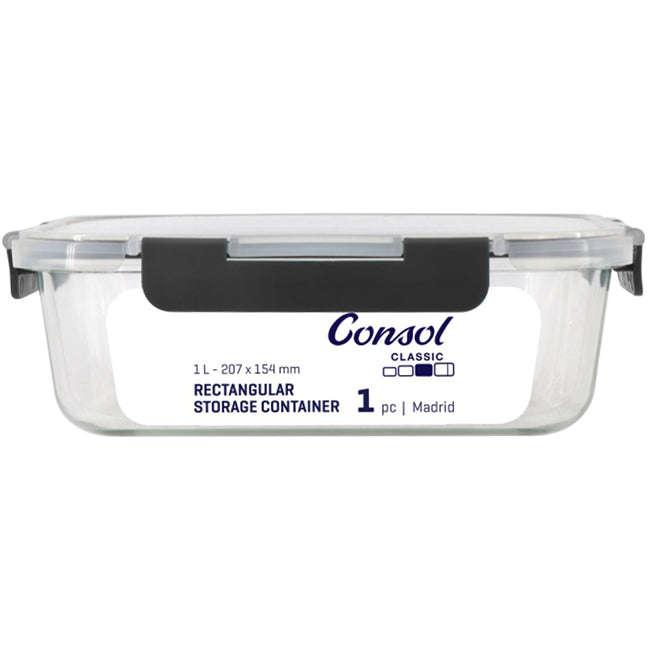 Consol Madrid Rectangular Glass Storage Container
