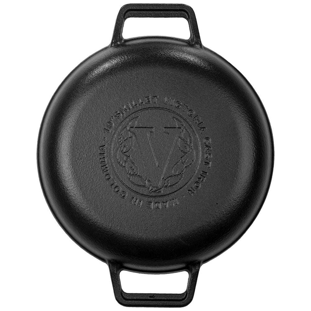 Victoria Enamelled Round Grill Cast Iron Skillet, 26cm
