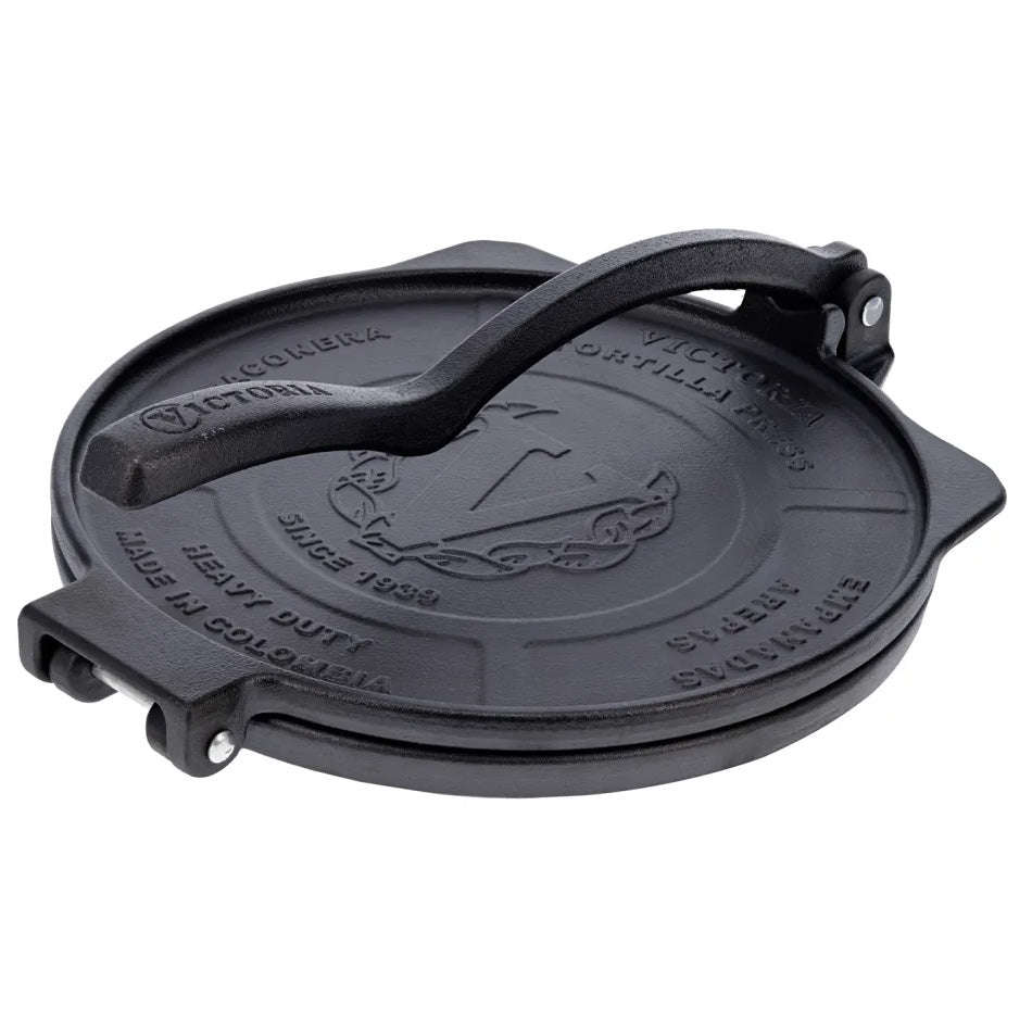 Victoria Seasoned Cast Iron Tortilla Press, 25cm