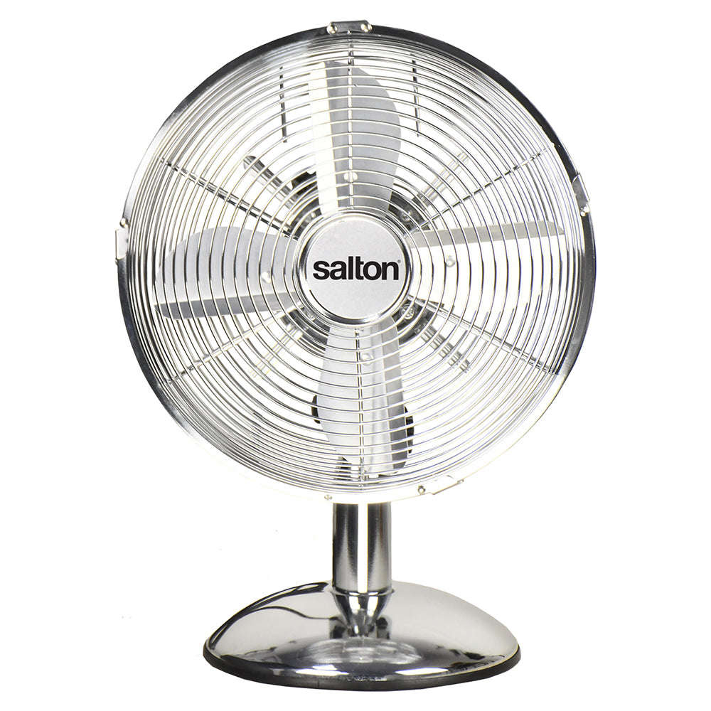 Salton Chrome Desk Fan, 25cm