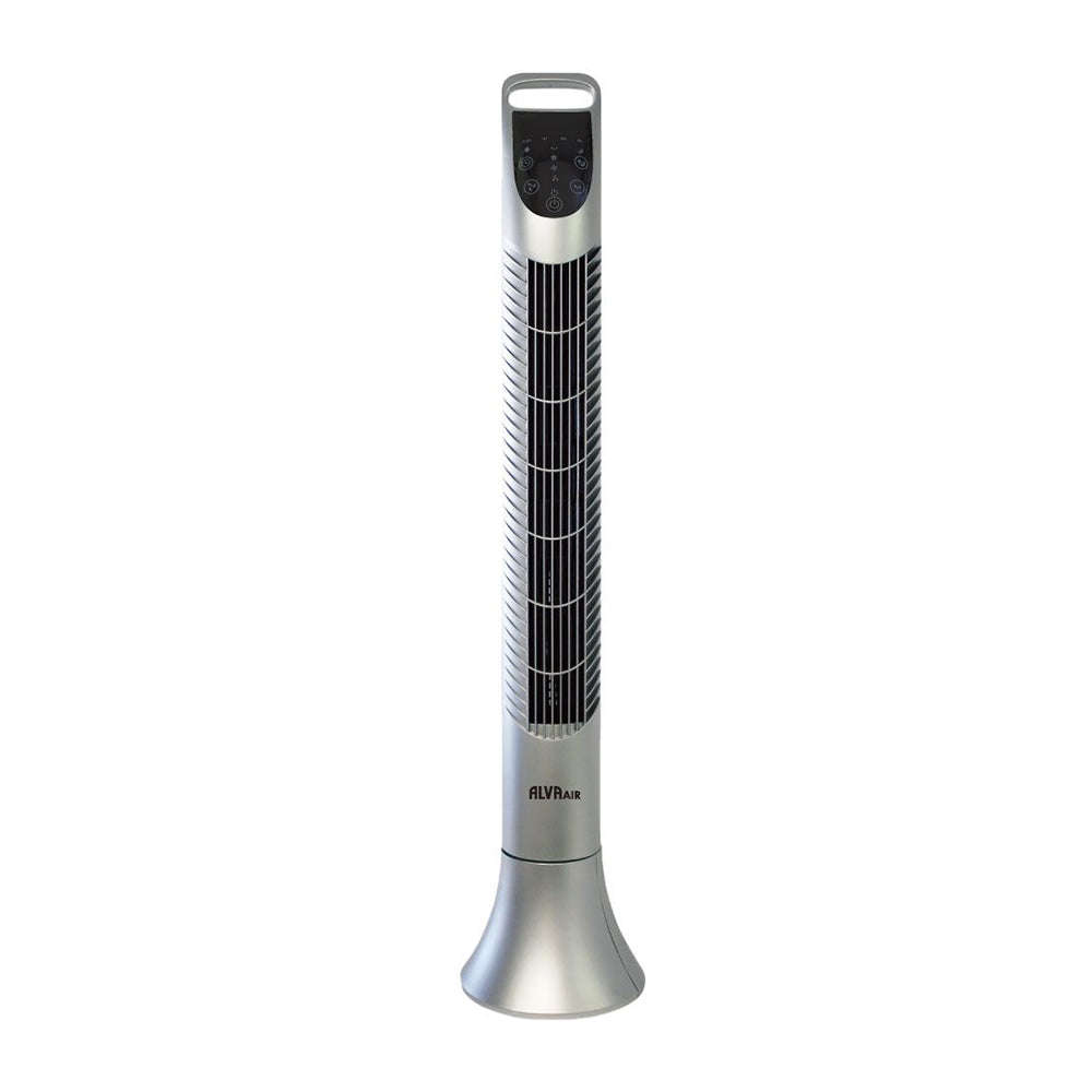 Alva Silver Plastic Tower Fan with Remote Control