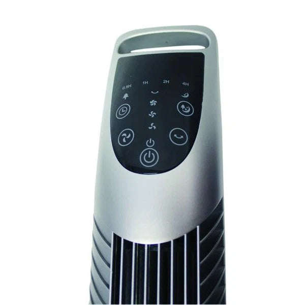 Alva Silver Plastic Tower Fan with Remote Control