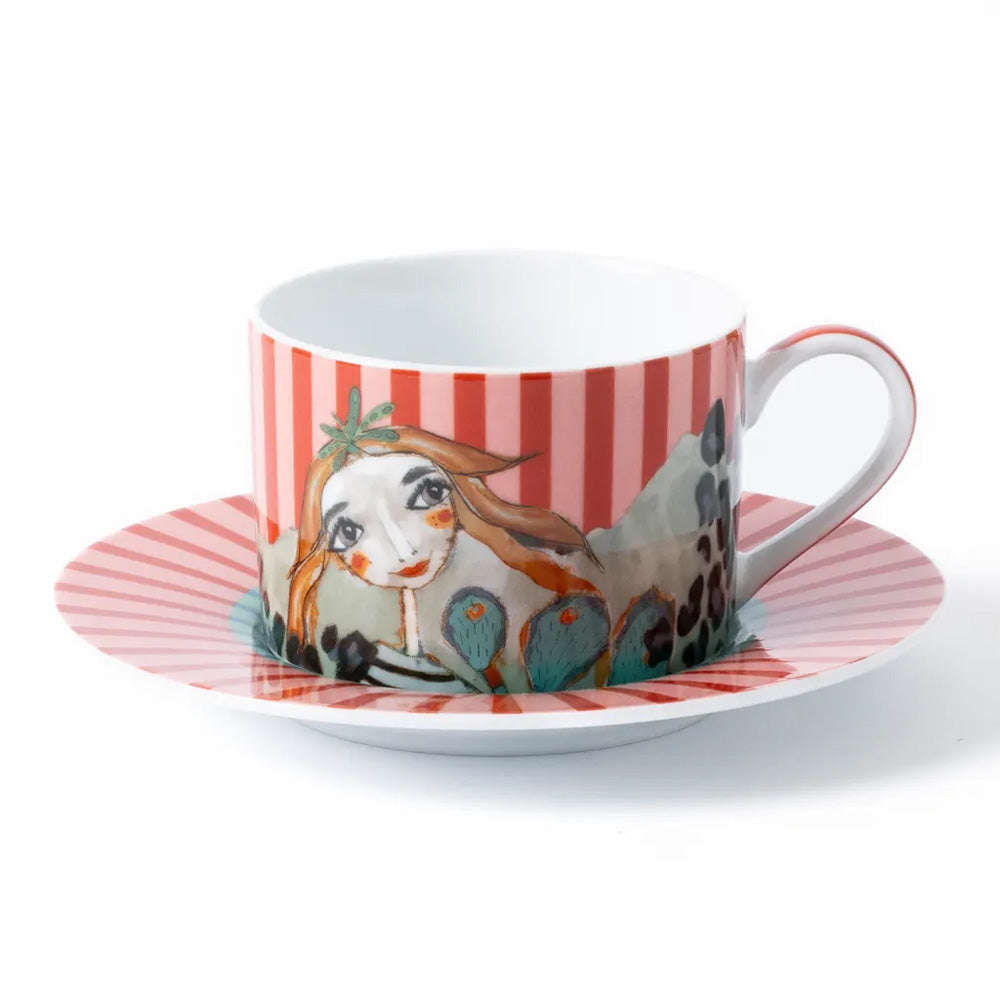 Olivia Princess Porcelain Cups & Saucers, Set of 2