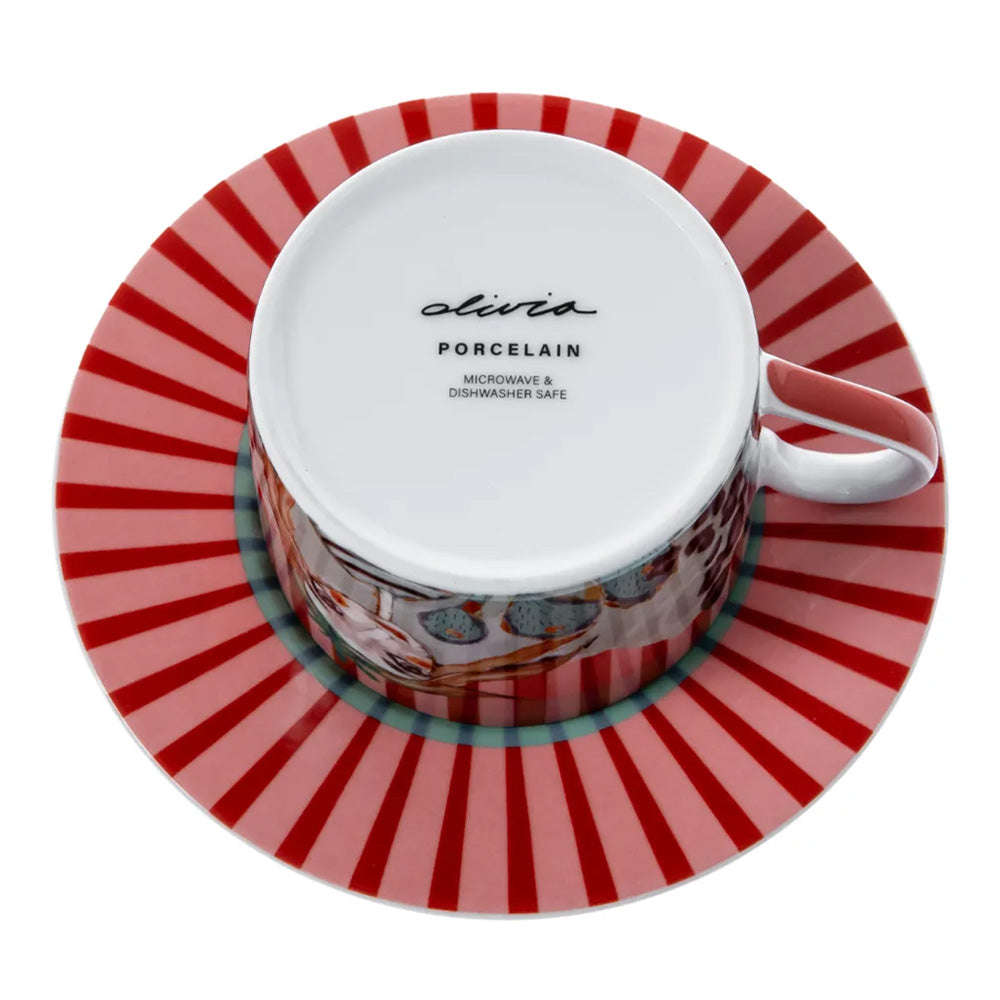 Olivia Princess Porcelain Cups & Saucers, Set of 2