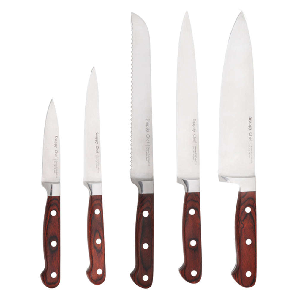 Snappy Chef Professional Knife Block Set With Sharpener, 5pc