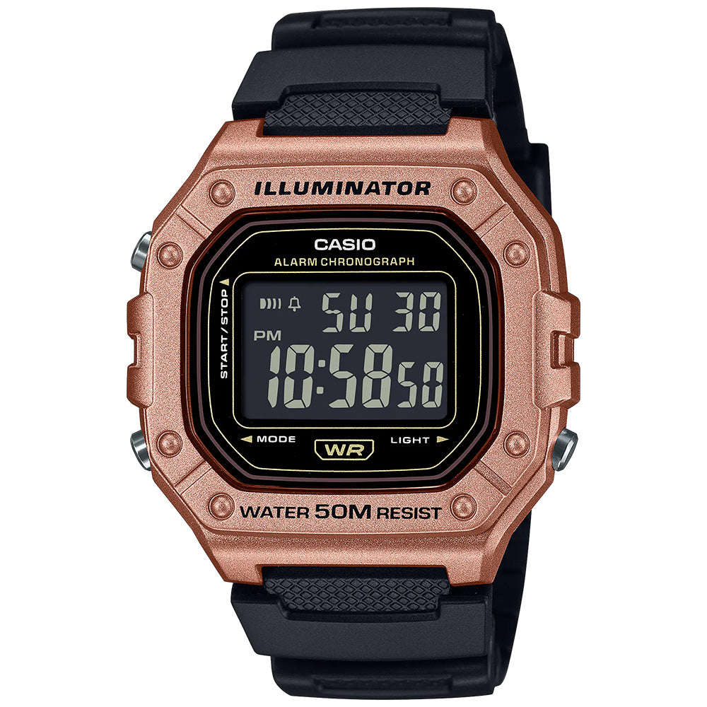 Casio Standard Men's 50m Digital Wrist Watch, W-218HM-5BVDF