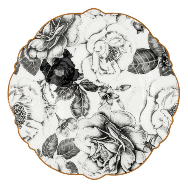 Jenna Clifford Black Rose Side Plates, Set Of 4