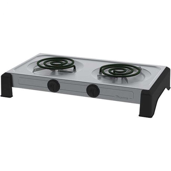 Pineware Double Spiral Hot Plate, Silver