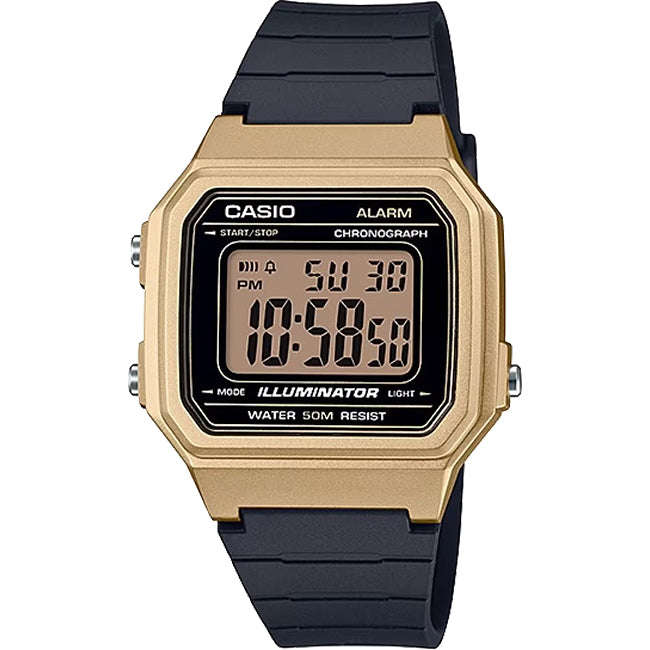 Casio Standard Men's 50m Digital Wrist Watch, W-217HM