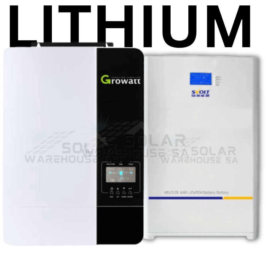 5KW MPPT Growatt Load Shedding Svolt 5.09KWh Combo Backup Power Kit