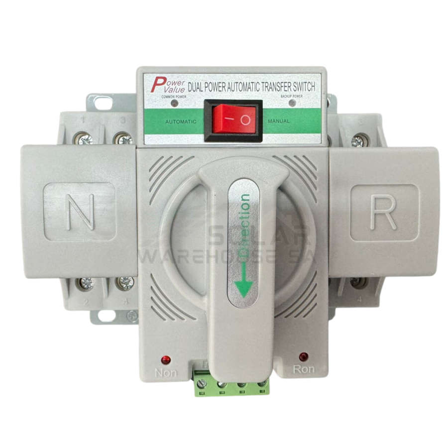 Automatic & Manual Changeover Switch 2-Pole 63A PV-ZQ1M-63