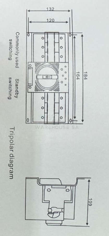 Automatic & Manual Changeover Switch 2-Pole 63A PV-ZQ1M-63