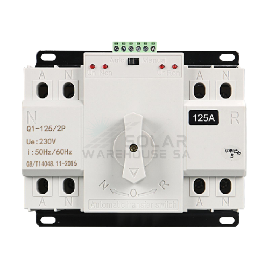 Dual Power Automatic Changeover Switch 125A 2P PV-ZQ3-125/2P