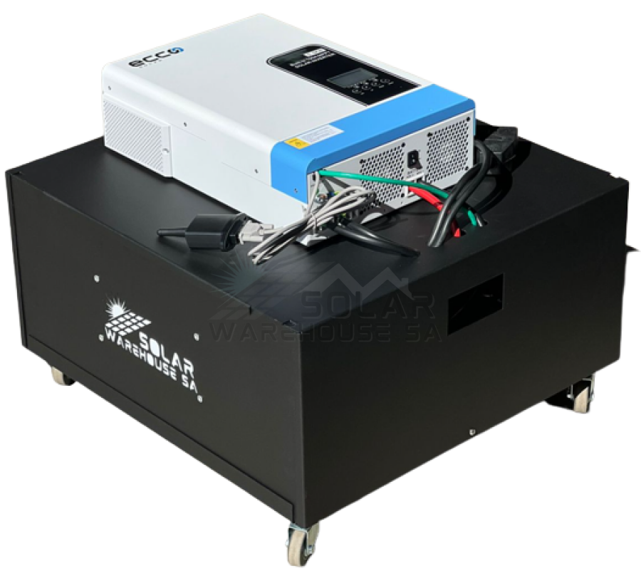 Ecco 5500VA / 5500W Solar Ready Hybrid Inverter Trolley 5.43 KWh A-Grade Lithium Battery