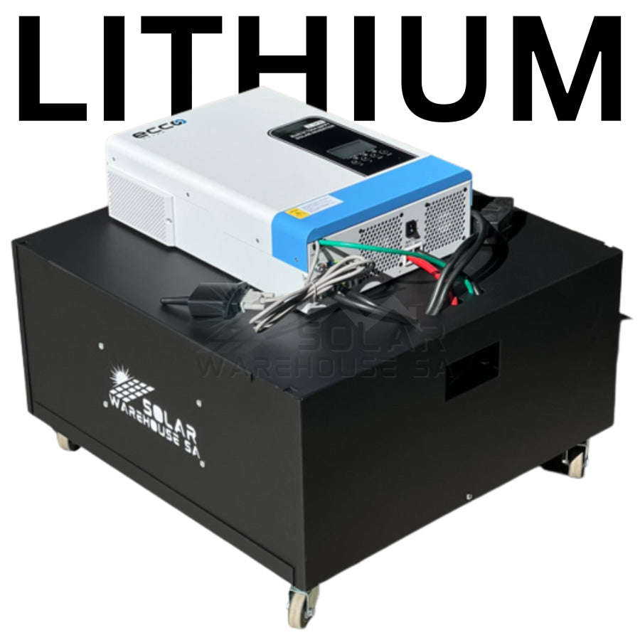 Ecco 5500VA / 5500W Solar Ready Hybrid Inverter Trolley 5.43 KWh A-Grade Lithium Battery