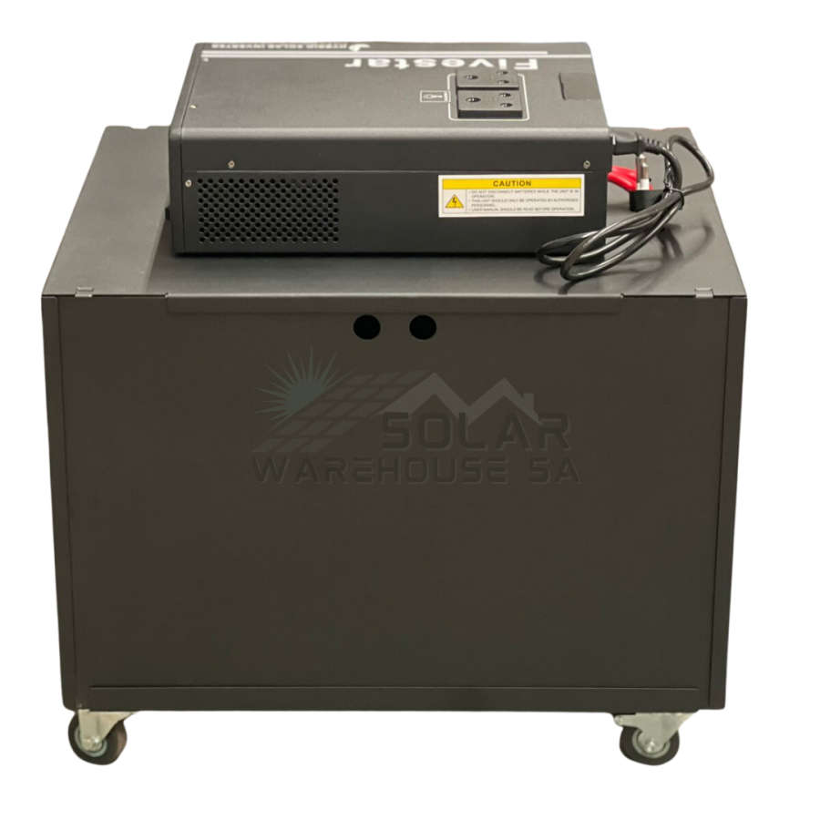 Fivestar 1200w 12v Hybrid Ups Solar Ready Inverter Trolley 100Ah Lithium Battery