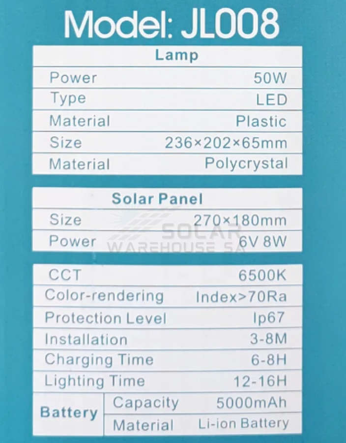 Fivestar Solar Remote Dual Led Flood Light 50W