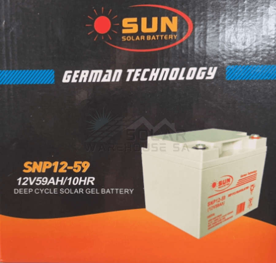 Gel Battery 59 Ah Gel Battery 12V - Sun Solar German Battery