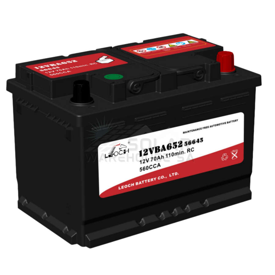Leoch 12V 70Ah BA652 560A Flooded Maintenances-Free Car Battery