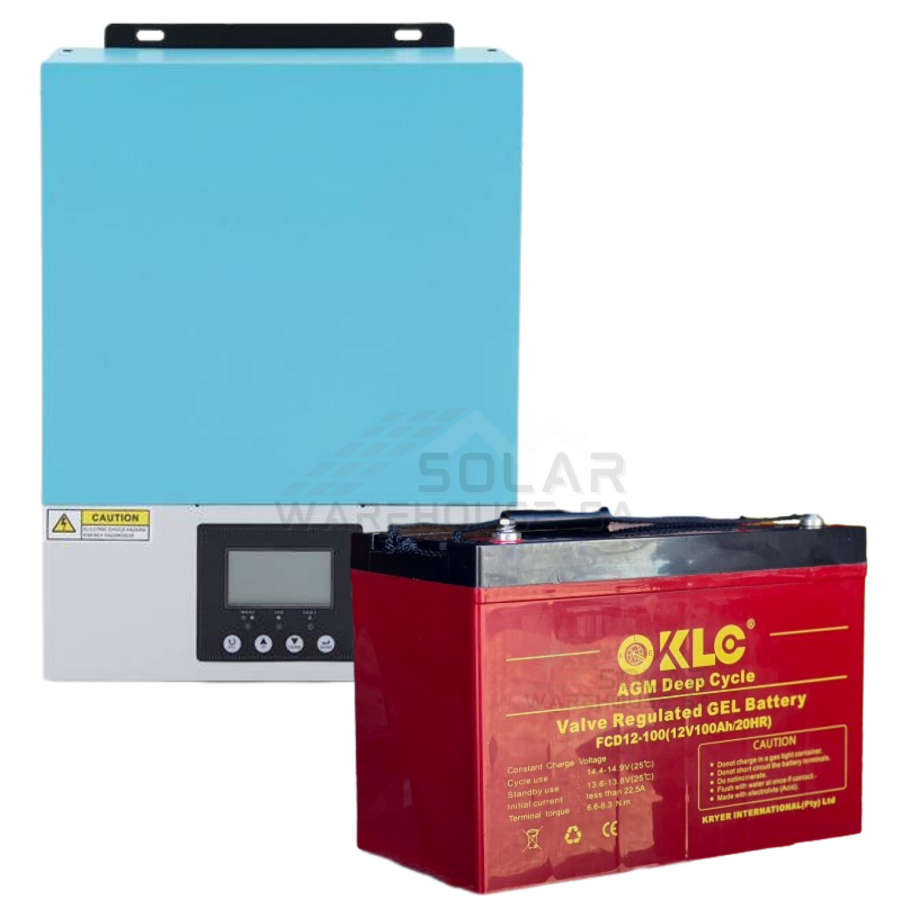 Sun Solar 2KVA MPPT Pure Sine Wave Load Shedding Combo Watt 1X 100AH Gel / AGM Battery