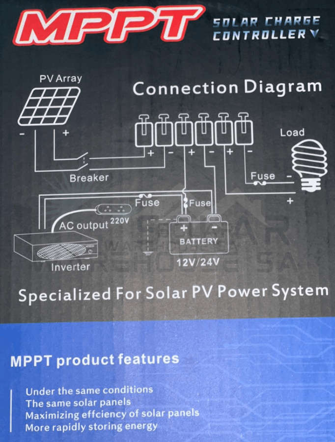 Sun Solar MPPT 12-24v DC 50A Solar Charge Controller